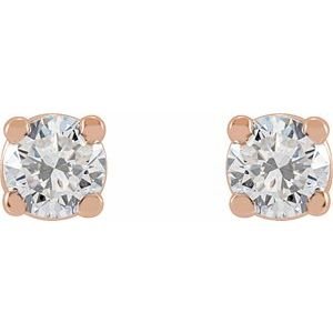 14K Rose Gold 1/6 CTW Natural Diamond Earrings
