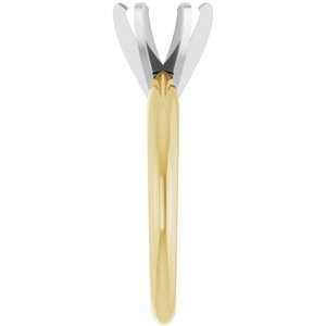 14K Yellow Gold & Platinum 7.8-8.6 mm Round 6-Prong Heavy Solitaire Ring Mounting