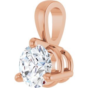 14K Rose Gold 1/4 CT Lab-Grown Diamond Pendant