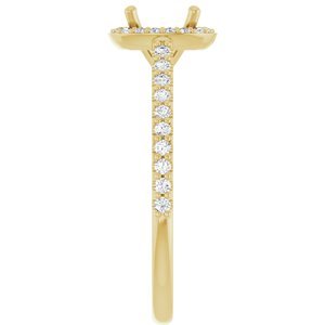 14K Yellow Gold 6x6 mm Cushion 1/4 CTW Lab-Grown Diamond Semi-Set Engagement Ring