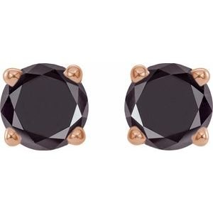 14K Rose Gold 1/2 CTW Natural Black Diamond Earrings