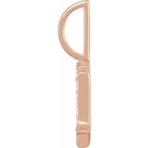 14K Rose Gold .03 CTW Natural Diamond Gothic Initial Y Charm/Pendant