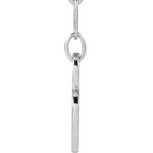 14K White Gold Mama Heart 18" Necklace