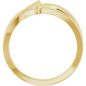 14K Yellow Gold 12.4 mm Freeform Bypass Ring