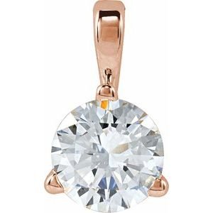 14K Rose Gold Lab-Grown Moissanite Pendant