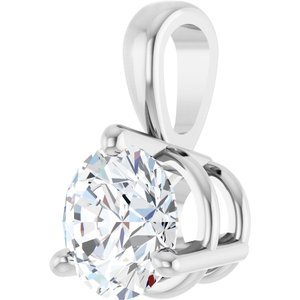 14K White Gold 3/4 CT Lab-Grown Diamond Pendant
