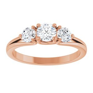 14K Rose Gold 3/4 CTW Natural Diamond Three-Stone Engagement Ring