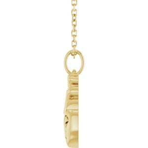 14K Yellow Gold Anatomical Heart 16-18" Necklace