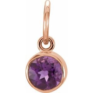 14K Rose Gold Posh Mommy® Imitation Amethyst Charm/Pendant